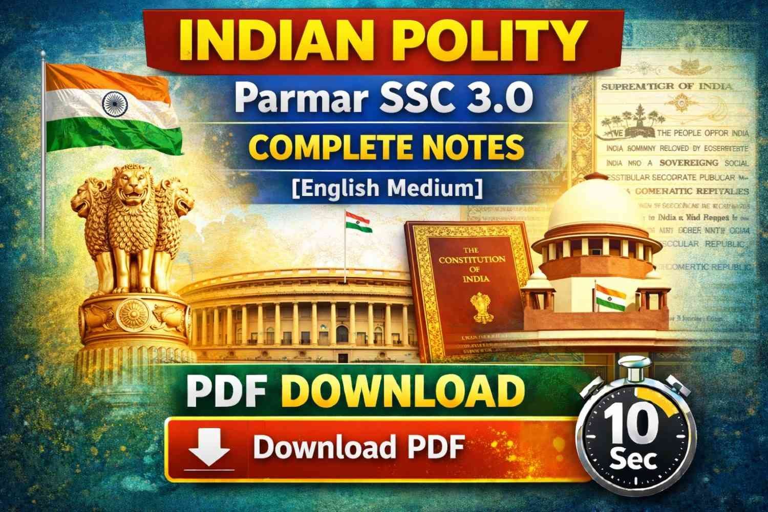 Indian Polity Parmar SSC 3.0 Complete Notes [English Medium] PDF Download